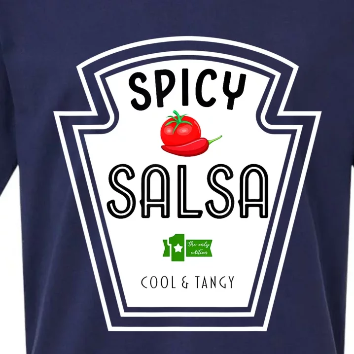 Funny Group Condiment Team Halloween Costume Spicy Salsa Sueded Cloud Jersey T-Shirt