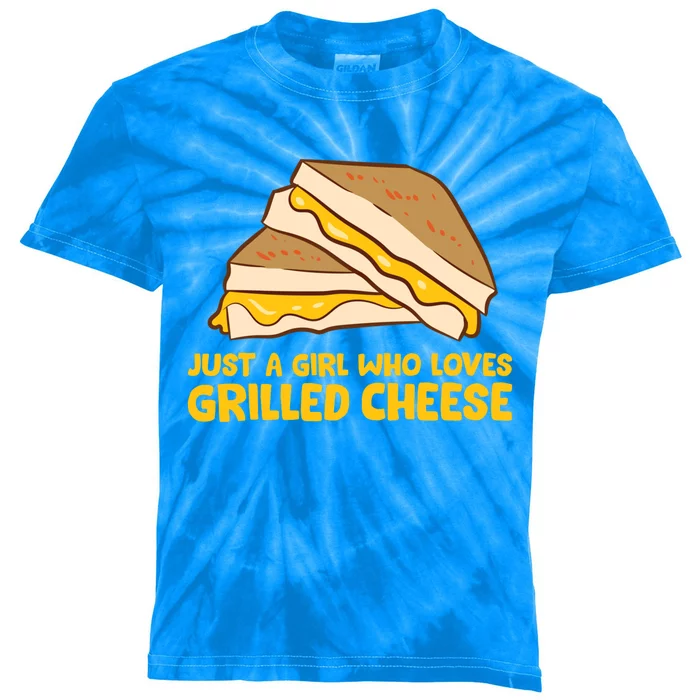 Funny Grilled Cheese Just A Who Loves Grilled Cheese Gift Kids Tie-Dye T-Shirt