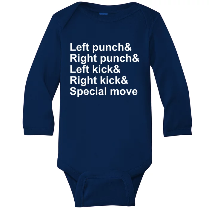 Fighting Game Controls Video Game Gift Baby Long Sleeve Bodysuit