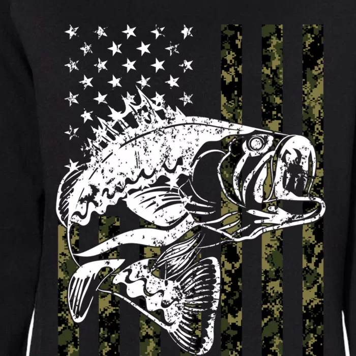 Fishing Gift Camouflage American Flag Fisher Womens California Wash Sweatshirt