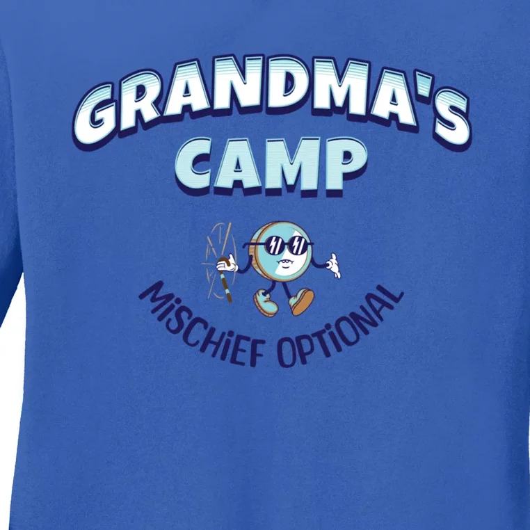 Funny Grandma Camp Grandmas Camp Mischief Optional Cool Gift Ladies Long Sleeve Shirt