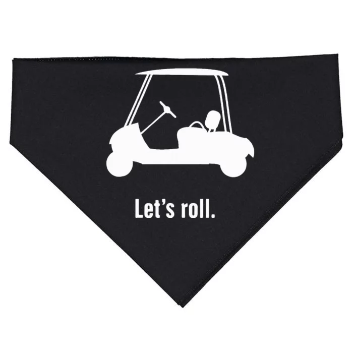 Funny Golf Cart LetS Roll USA-Made Doggie Bandana