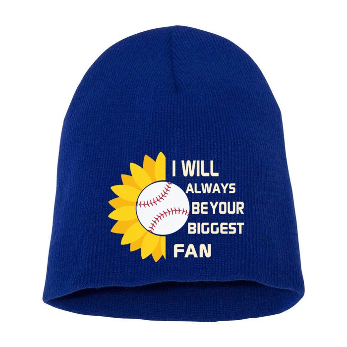 Funny Graphic Cute Baseball Sunflower Your Biggest Baseball Gift Short Acrylic Beanie