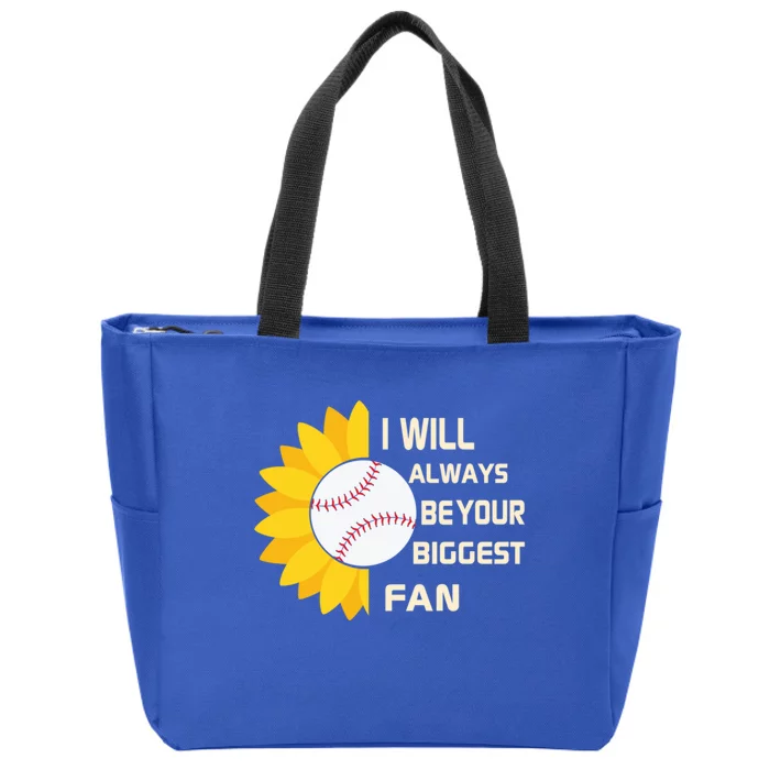 Funny Graphic Cute Baseball Sunflower Your Biggest Baseball Gift Zip Tote Bag