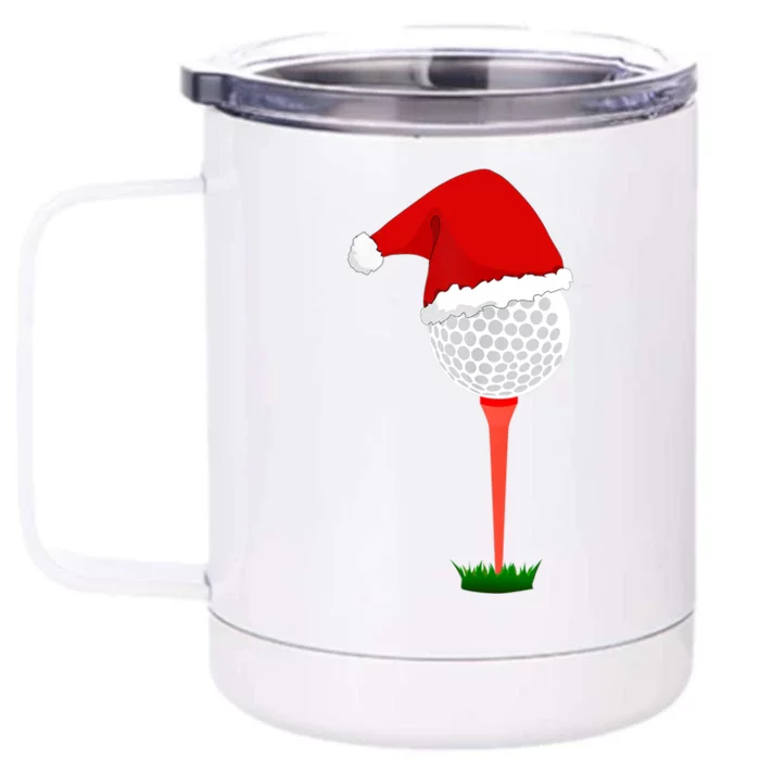 Funny Golfing Christmas Tee Holiday Golf Ball TShirt Front & Back 12oz Stainless Steel Tumbler Cup