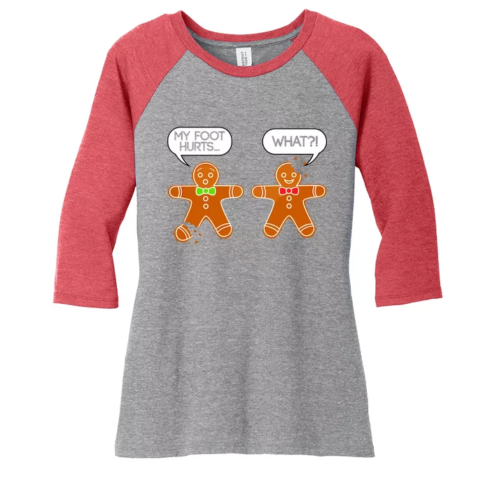 Funny Gingerbread Christmas Women's Tri-Blend 3/4-Sleeve Raglan Shirt