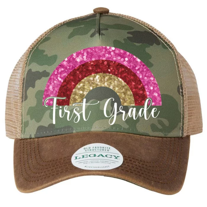 First Grade Cute Rainbow Back To School Legacy Tie Dye Trucker Hat