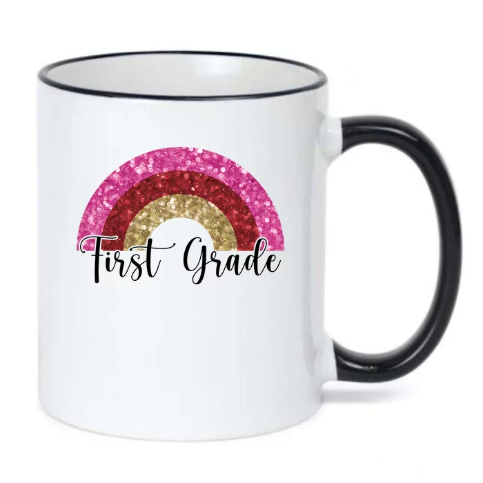 First Grade Cute Rainbow Back To School Black Color Changing Mug