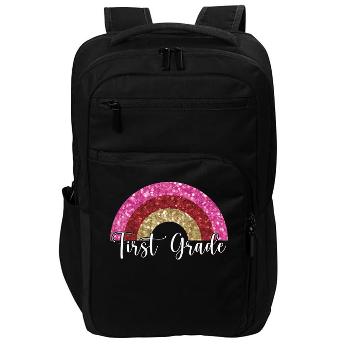 First Grade Cute Rainbow Back To School Impact Tech Backpack