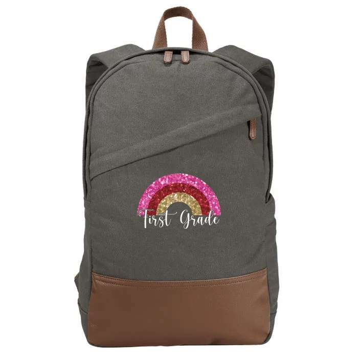 First Grade Cute Rainbow Back To School Cotton Canvas Backpack