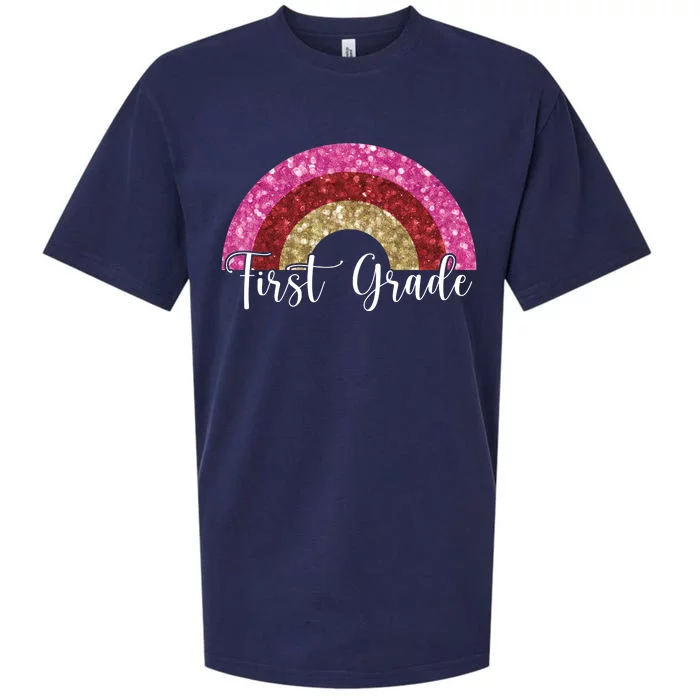 First Grade Cute Rainbow Back To School Sueded Cloud Jersey T-Shirt