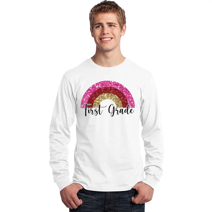 First Grade Cute Rainbow Back To School Long Sleeve Shirt