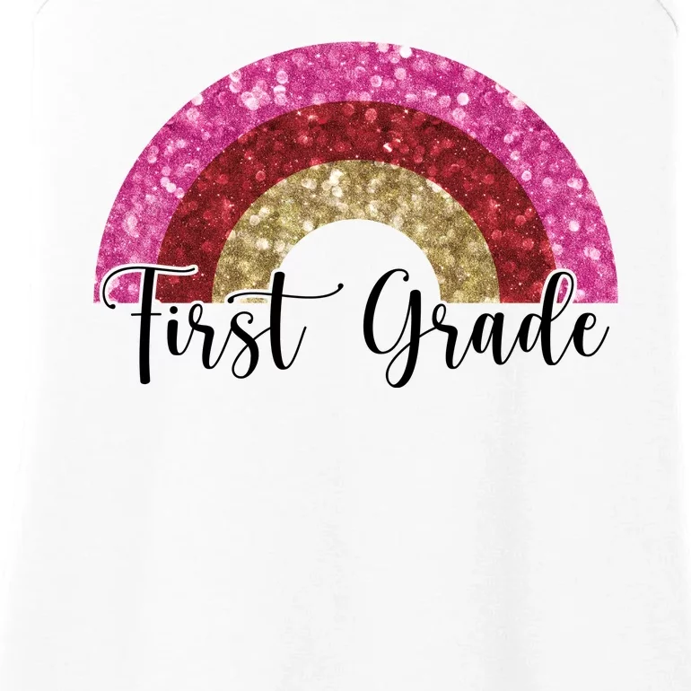 First Grade Cute Rainbow Back To School Ladies Essential Tank