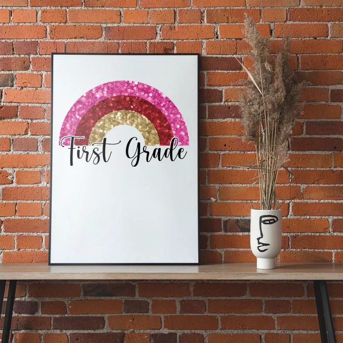 First Grade Cute Rainbow Back To School Poster