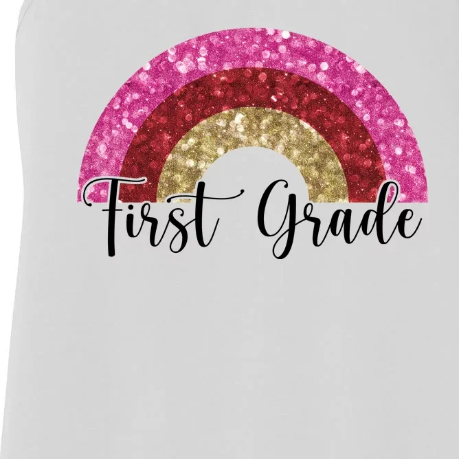 First Grade Cute Rainbow Back To School Women's Racerback Tank