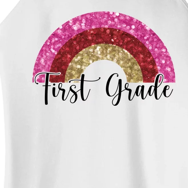 First Grade Cute Rainbow Back To School Women’s Perfect Tri Rocker Tank