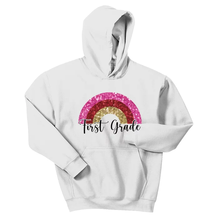 First Grade Cute Rainbow Back To School Kids Hoodie