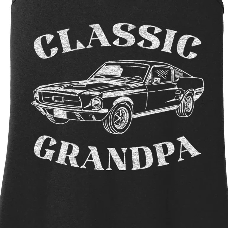 Funny Grandpa Classic Car Graphic Ladies Essential Tank