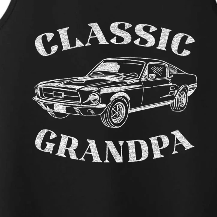 Funny Grandpa Classic Car Graphic Performance Tank