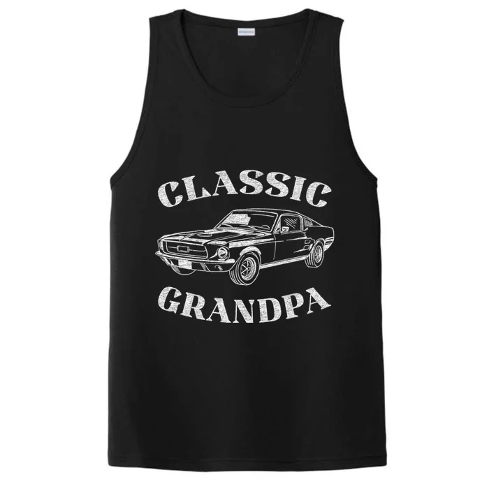 Funny Grandpa Classic Car Graphic Performance Tank