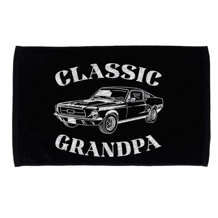 Funny Grandpa Classic Car Graphic Microfiber Hand Towel