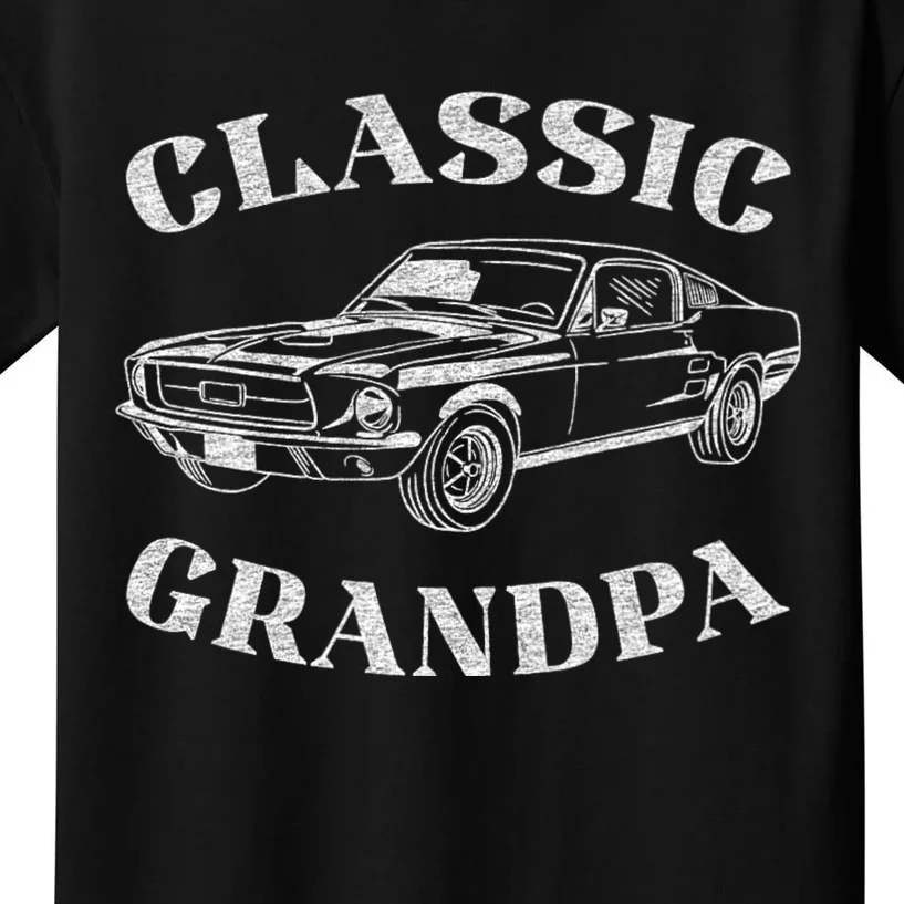 Funny Grandpa Classic Car Graphic Kids T-Shirt