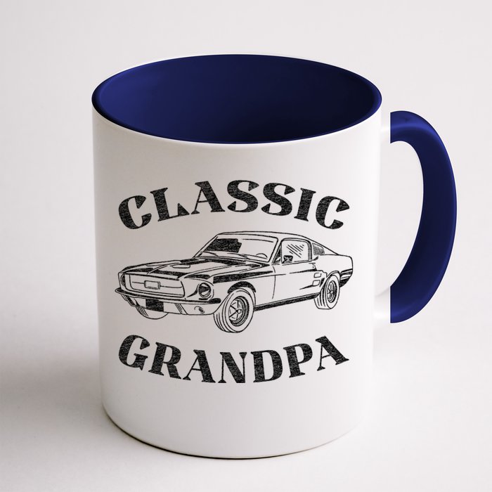 Funny Grandpa Classic Car Graphic Front & Back Coffee Mug