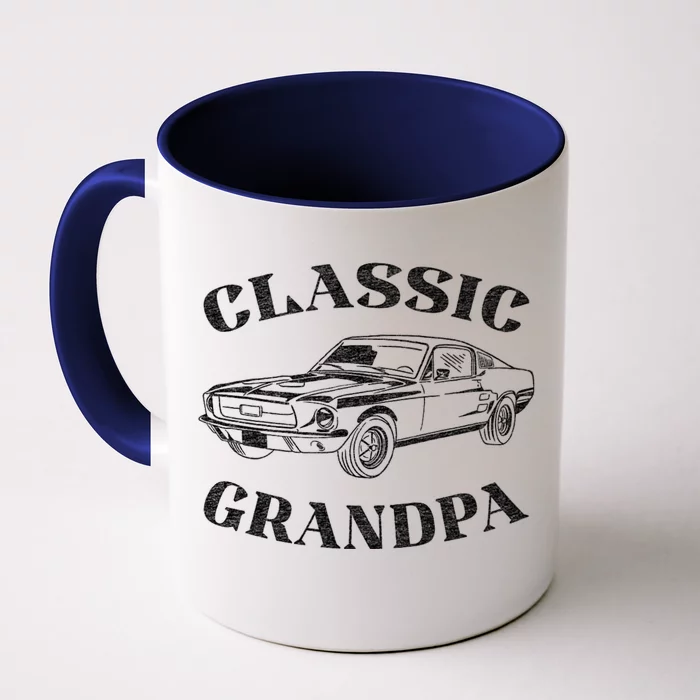 Funny Grandpa Classic Car Graphic Front & Back Coffee Mug