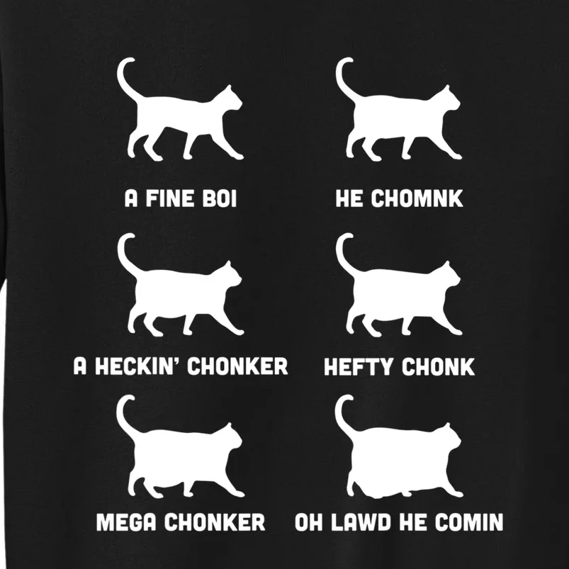 Funny Gift Cats Meme Chonk Cat Chart Sweatshirt