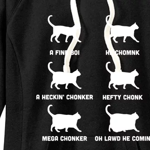 Funny Gift Cats Meme Chonk Cat Chart Women's Fleece Hoodie