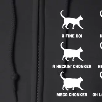 Funny Gift Cats Meme Chonk Cat Chart Full Zip Hoodie