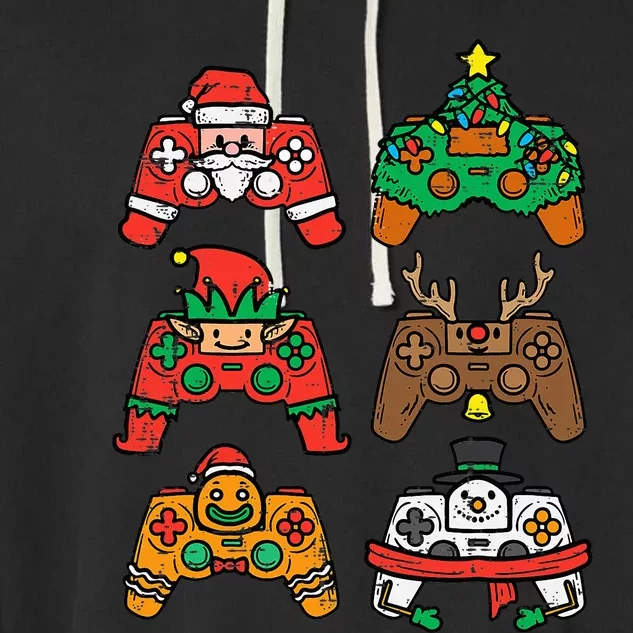 Festive Gaming Controller for Christmas Fun Garment-Dyed Fleece Hoodie