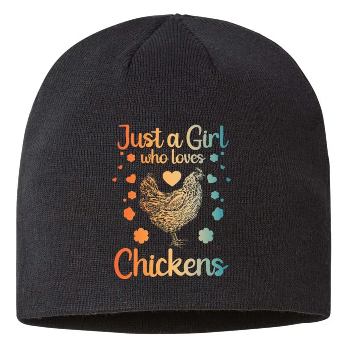 Funny Girl Chicken Design For Women Mom Chicken Lover 8 1/2in Sustainable Knit Beanie