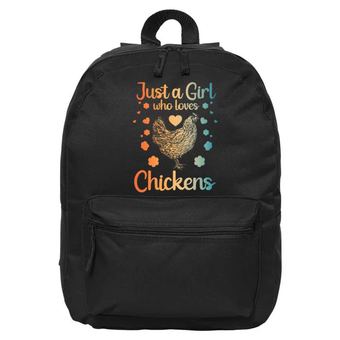 Funny Girl Chicken Design For Women Mom Chicken Lover 16 in Basic Backpack