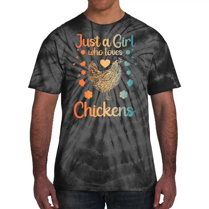 Funny Girl Chicken Design For Women Mom Chicken Lover Tie-Dye T-Shirt