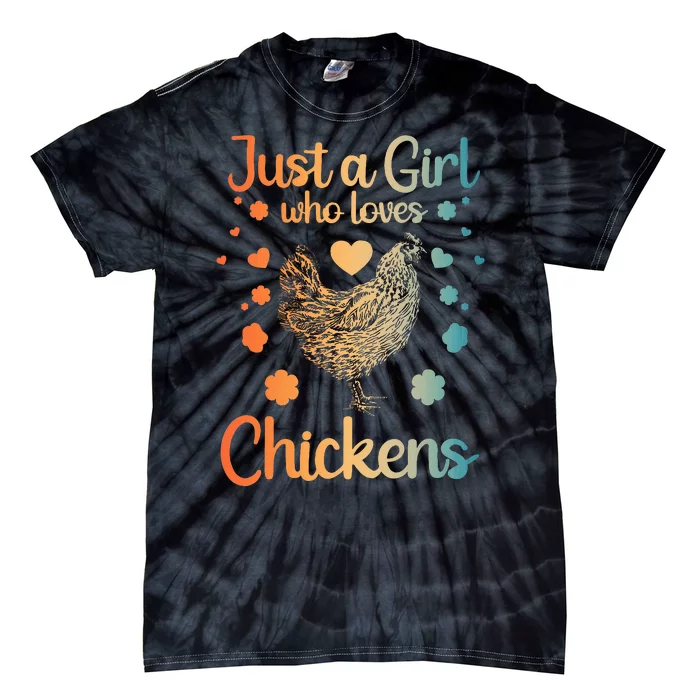 Funny Girl Chicken Design For Women Mom Chicken Lover Tie-Dye T-Shirt