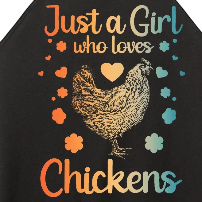 Funny Girl Chicken Design For Women Mom Chicken Lover Women’s Perfect Tri Rocker Tank