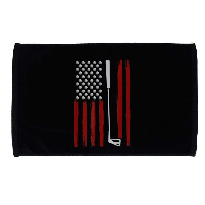 Funny Golf Club Retro American Flag Golf Gift For Golfer Gift Microfiber Hand Towel