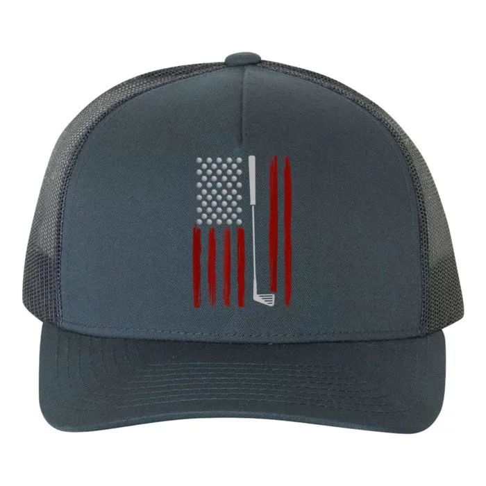 Funny Golf Club Retro American Flag Golf Gift For Golfer Gift Yupoong Adult 5-Panel Trucker Hat