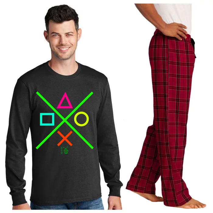 Funny Game Control Symbols Gift Long Sleeve Pajama Set