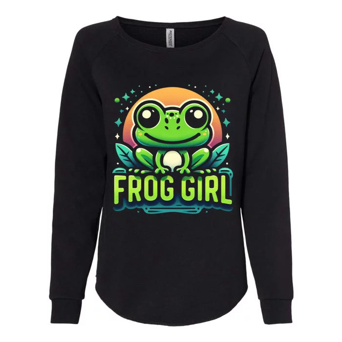 Frog Girl Cute Kawaii Anime Aesthetic Family Ambhibian Lover Womens California Wash Sweatshirt