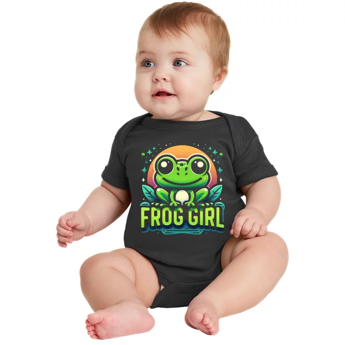 Frog Girl Cute Kawaii Anime Aesthetic Family Ambhibian Lover Baby Bodysuit