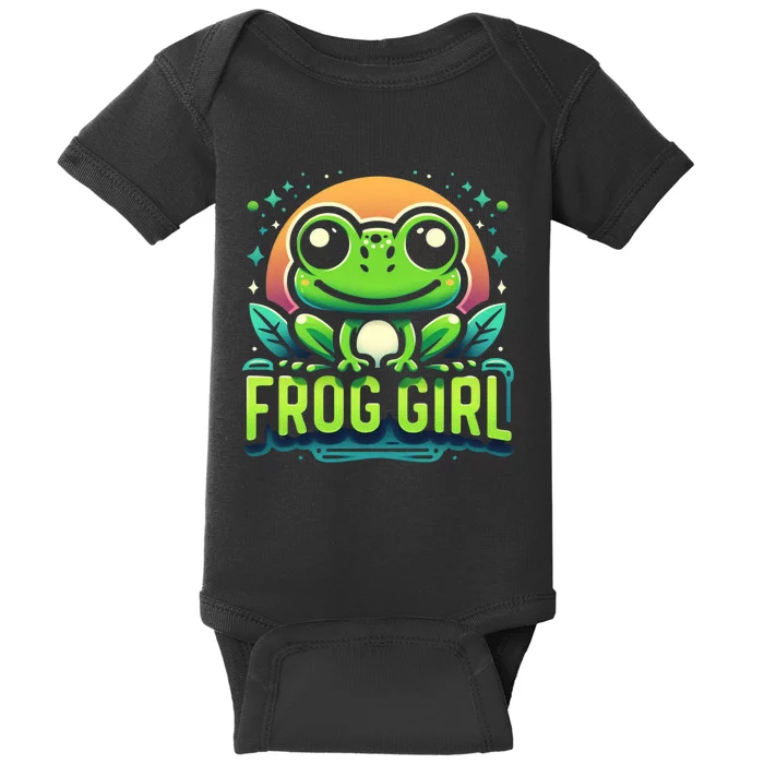 Frog Girl Cute Kawaii Anime Aesthetic Family Ambhibian Lover Baby Bodysuit