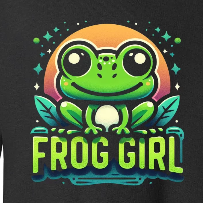 Frog Girl Cute Kawaii Anime Aesthetic Family Ambhibian Lover Toddler Sweatshirt