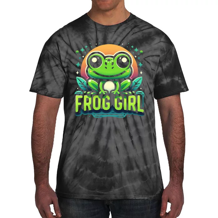 Frog Girl Cute Kawaii Anime Aesthetic Family Ambhibian Lover Tie-Dye T-Shirt