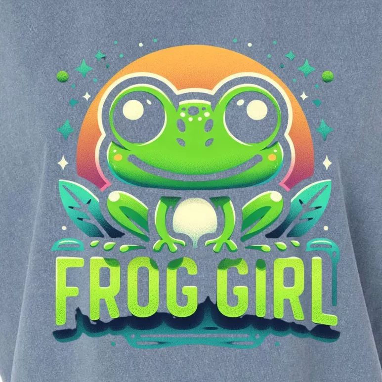 Frog Girl Cute Kawaii Anime Aesthetic Family Ambhibian Lover Garment-Dyed Women's Muscle Tee