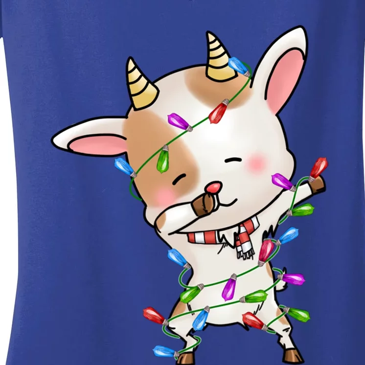 Funny Goat Christmas Dabbing Great Gift Women's V-Neck T-Shirt