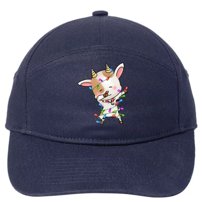 Funny Goat Christmas Dabbing Great Gift 7-Panel Snapback Hat