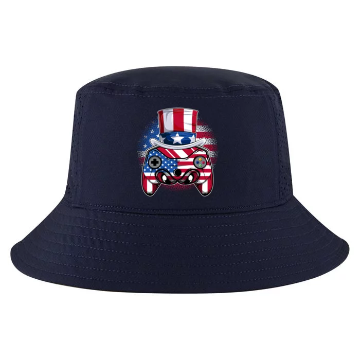 Funny Gamerica Controller And Uncle Sam Hat Gamer 4th Of July Gift Cool Comfort Performance Bucket Hat