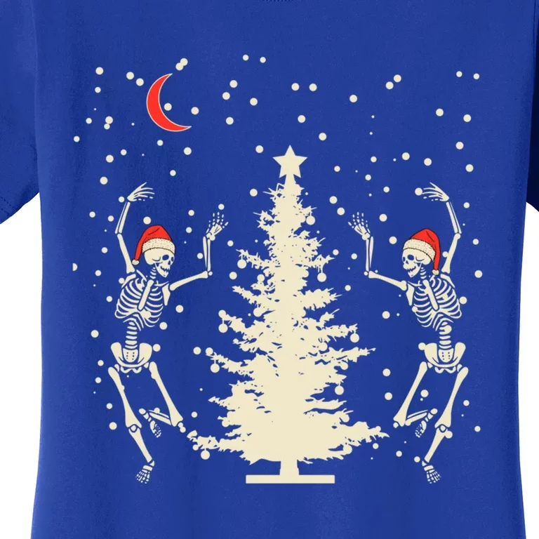 Funny Goth Christmas Dancing Skeletons Gift Women's T-Shirt